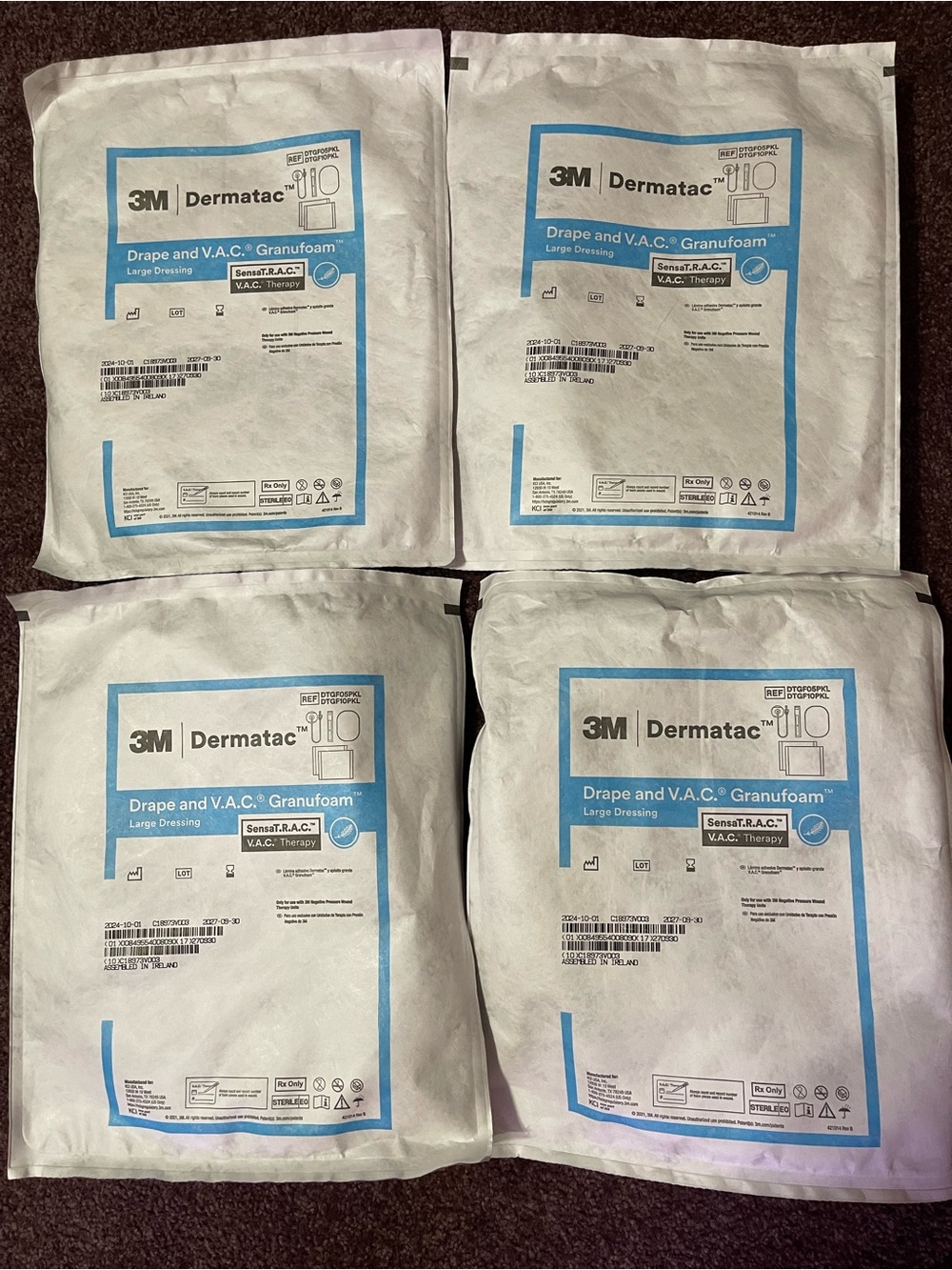 4.  3M Dermatac Drape and V.A.C. Granufoam Large Dressing - White/Blue Packaging